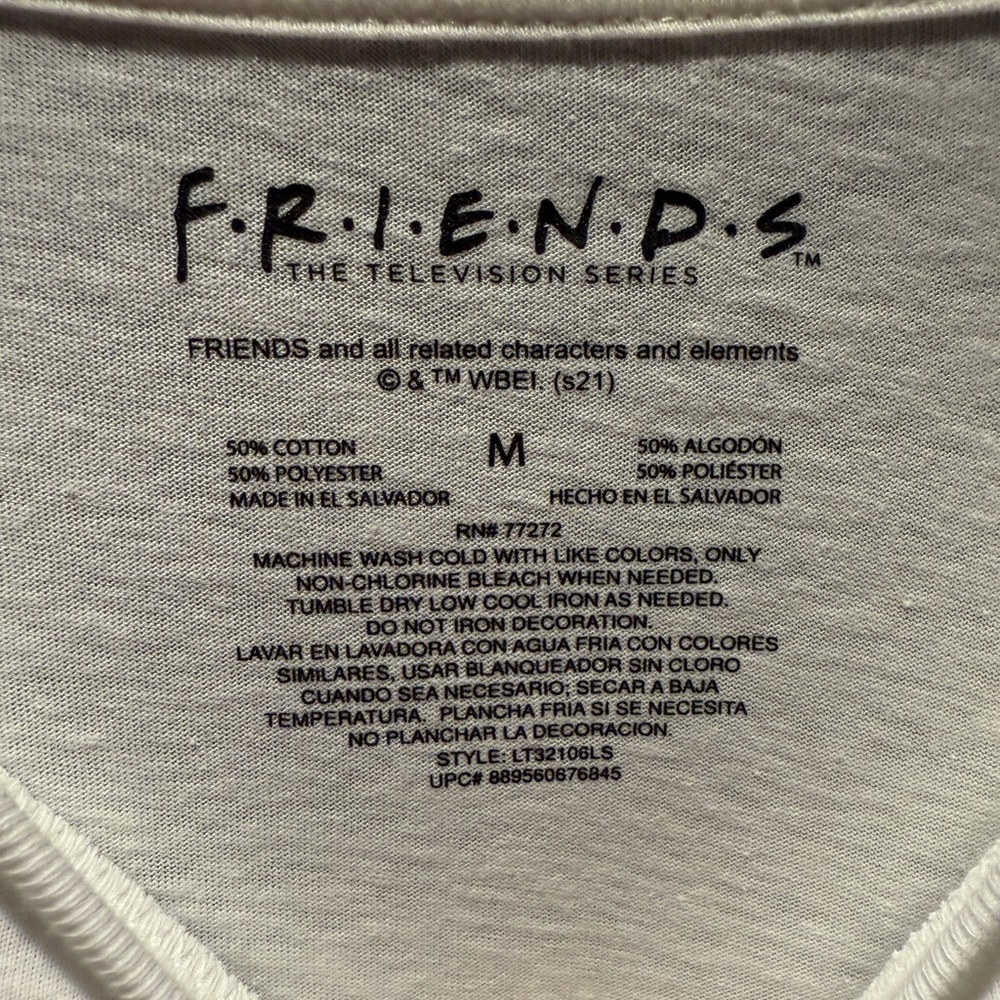 Friends White Graphic Long Sleeve Tee Medium - Picture 3 of 6
